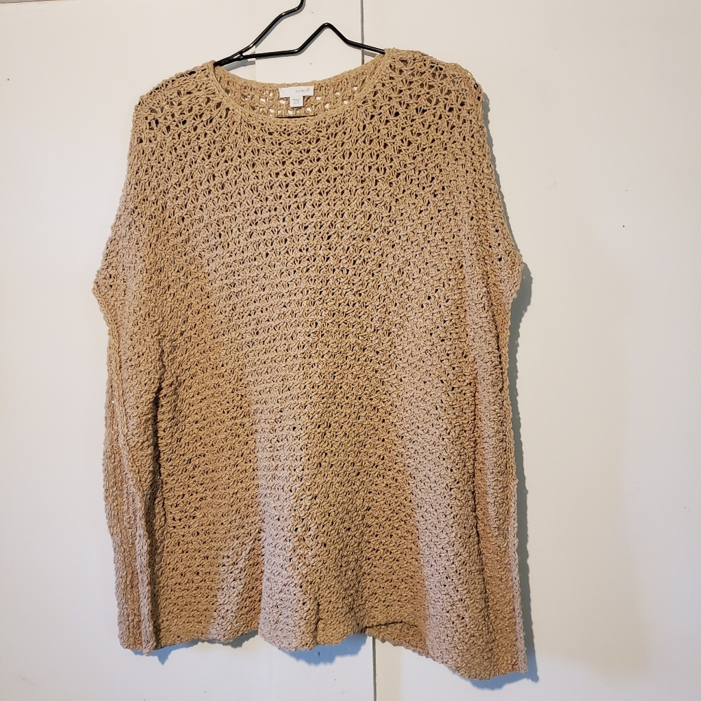 Pure Jill open knit poncho sweater